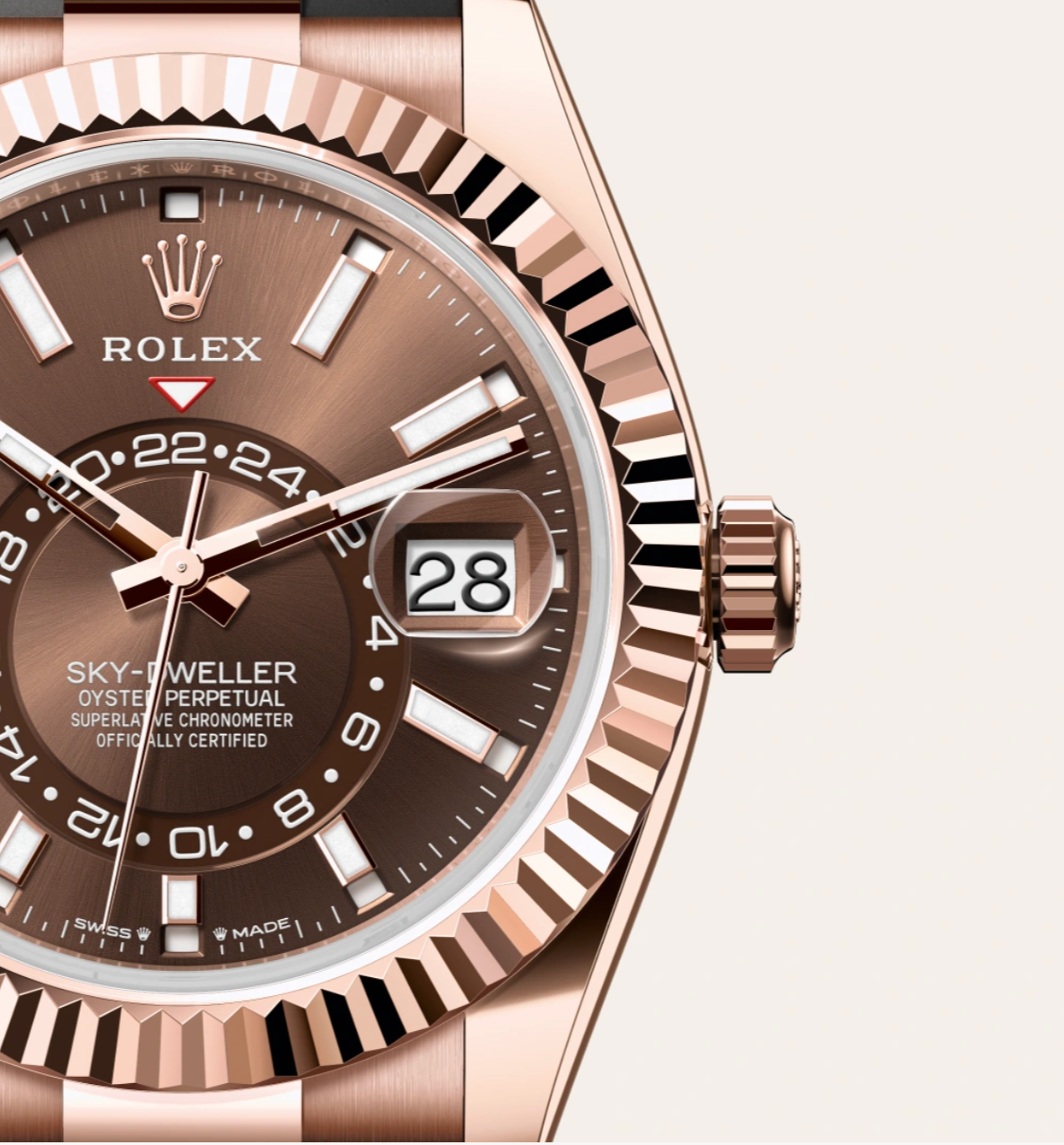 Rolex Skydweller Rose Gold Chocolate Dial